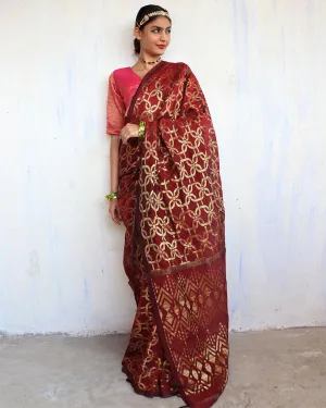 Sindoor Handwoven Jamdani Saree-Shringaar