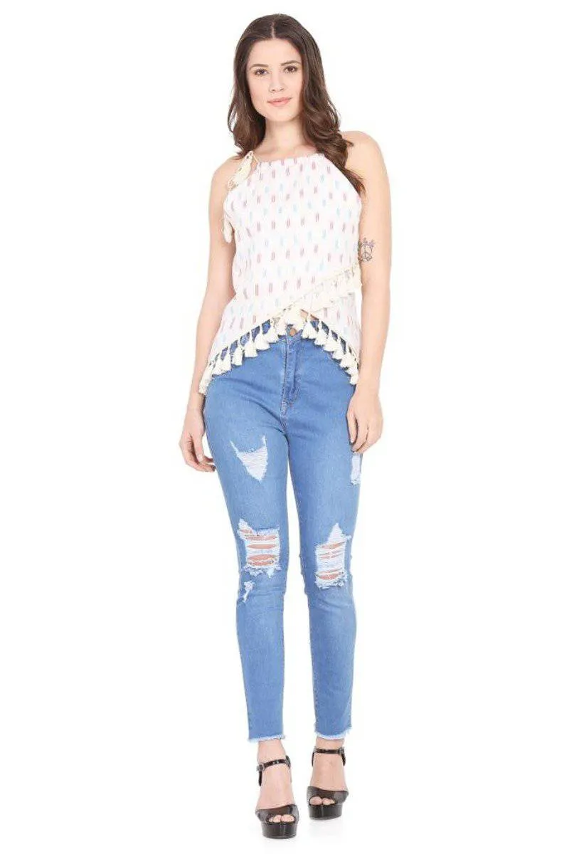 Slip Top with Tassel Details