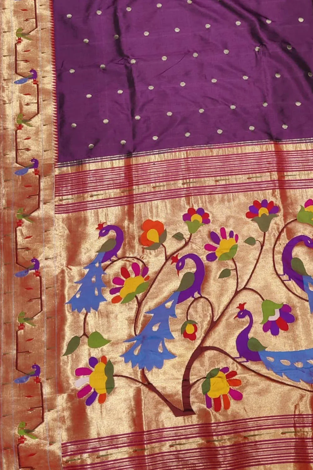 Timeless Classic: Elegant Purple Paithani Handloom Silk Saree