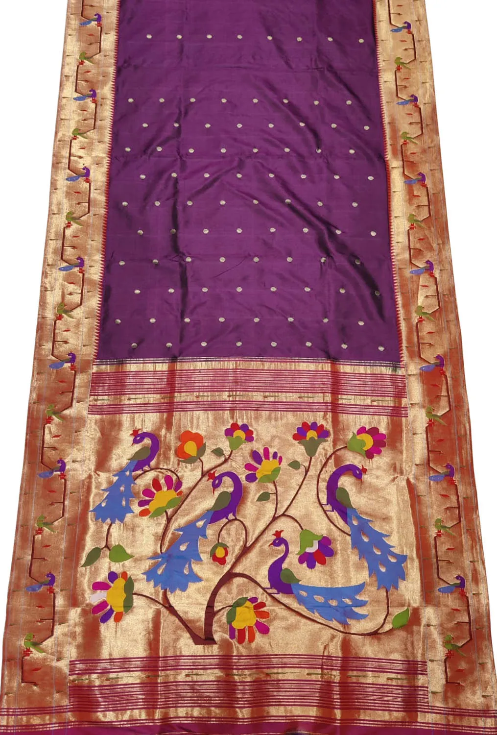 Timeless Classic: Elegant Purple Paithani Handloom Silk Saree