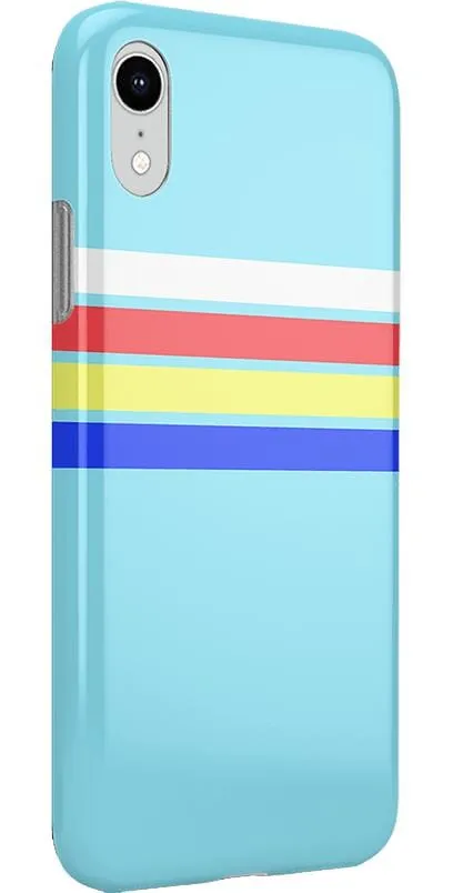 Totally Groovy | Teal Rainbow Stripes Color Block Case