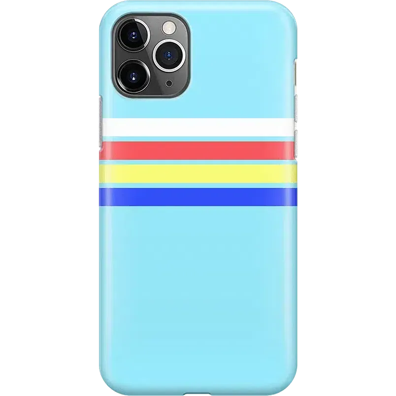 Totally Groovy | Teal Rainbow Stripes Color Block Case