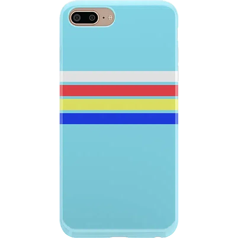 Totally Groovy | Teal Rainbow Stripes Color Block Case