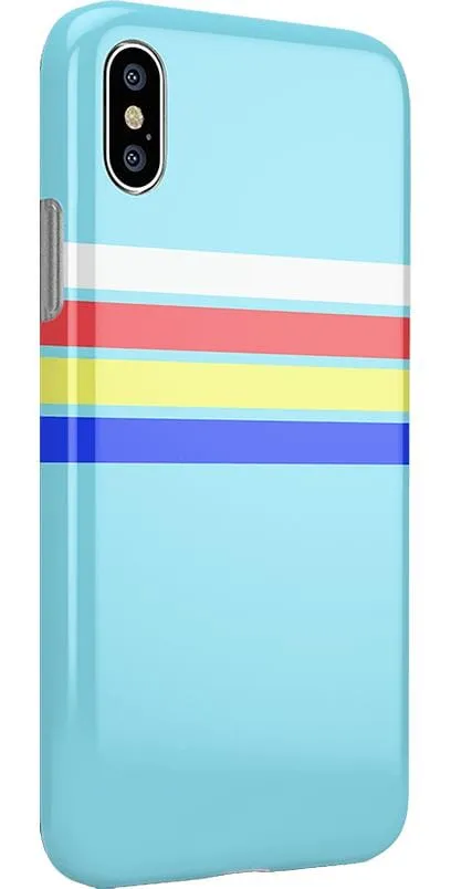 Totally Groovy | Teal Rainbow Stripes Color Block Case