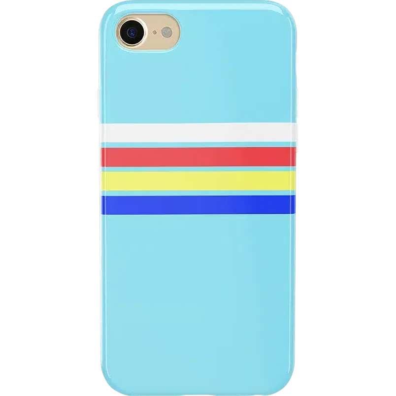 Totally Groovy | Teal Rainbow Stripes Color Block Case