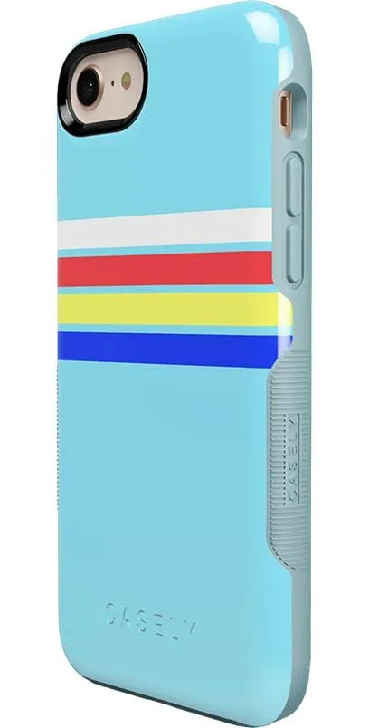 Totally Groovy | Teal Rainbow Stripes Color Block Case