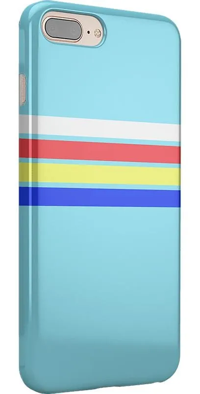 Totally Groovy | Teal Rainbow Stripes Color Block Case