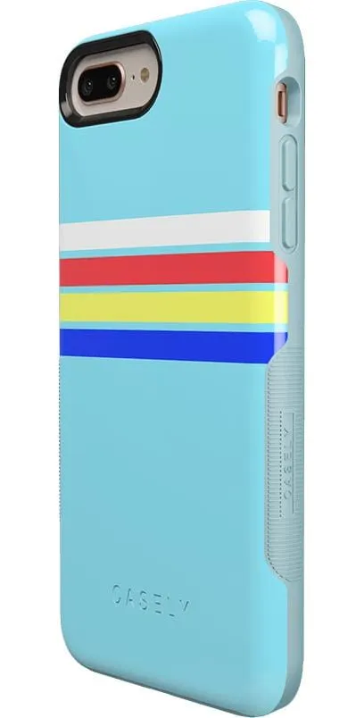 Totally Groovy | Teal Rainbow Stripes Color Block Case