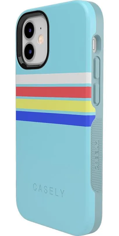 Totally Groovy | Teal Rainbow Stripes Color Block Case
