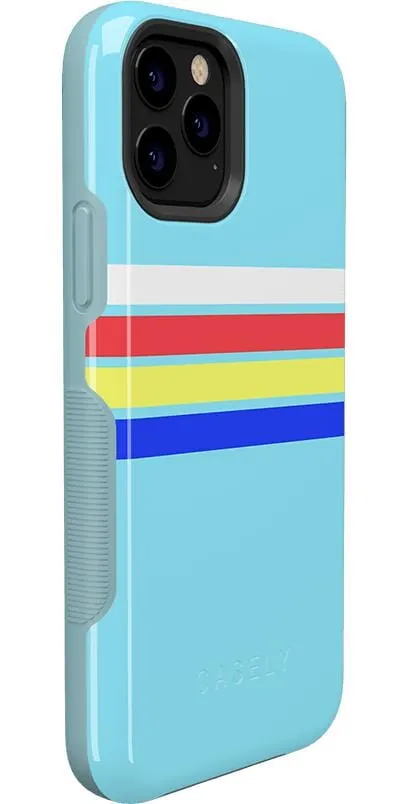 Totally Groovy | Teal Rainbow Stripes Color Block Case