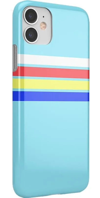 Totally Groovy | Teal Rainbow Stripes Color Block Case