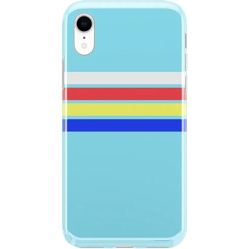 Totally Groovy | Teal Rainbow Stripes Color Block Case