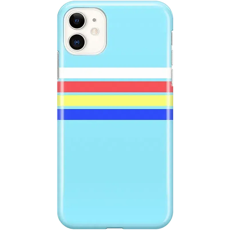 Totally Groovy | Teal Rainbow Stripes Color Block Case