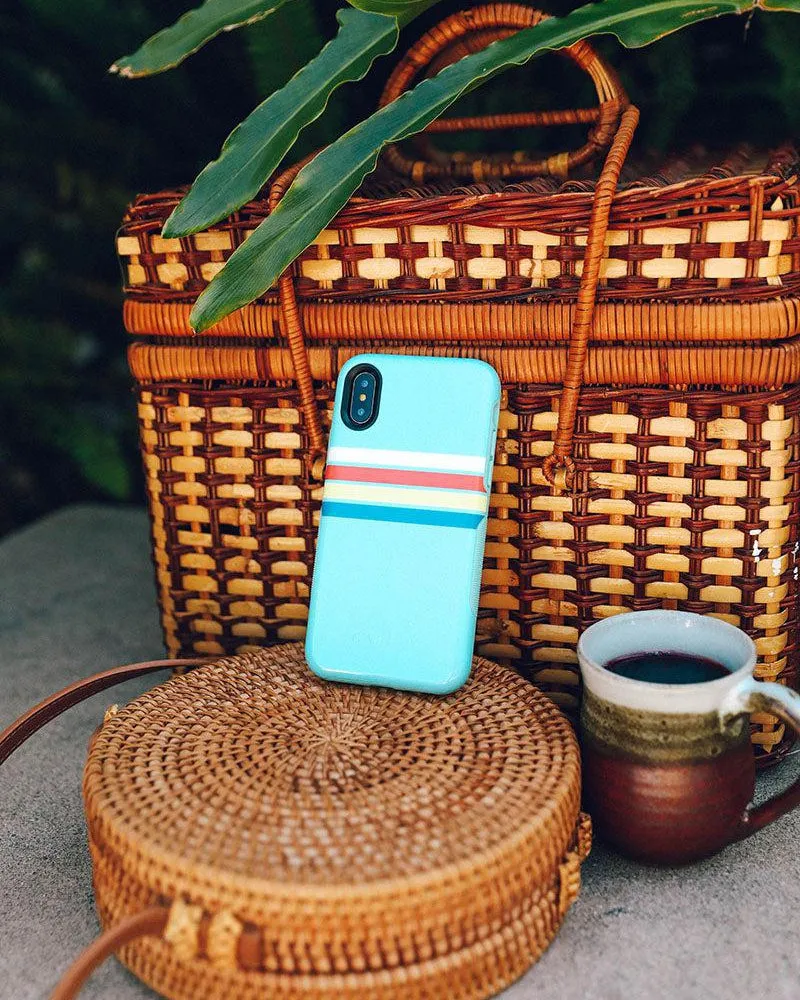 Totally Groovy | Teal Rainbow Stripes Color Block Case