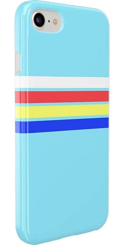 Totally Groovy | Teal Rainbow Stripes Color Block Case