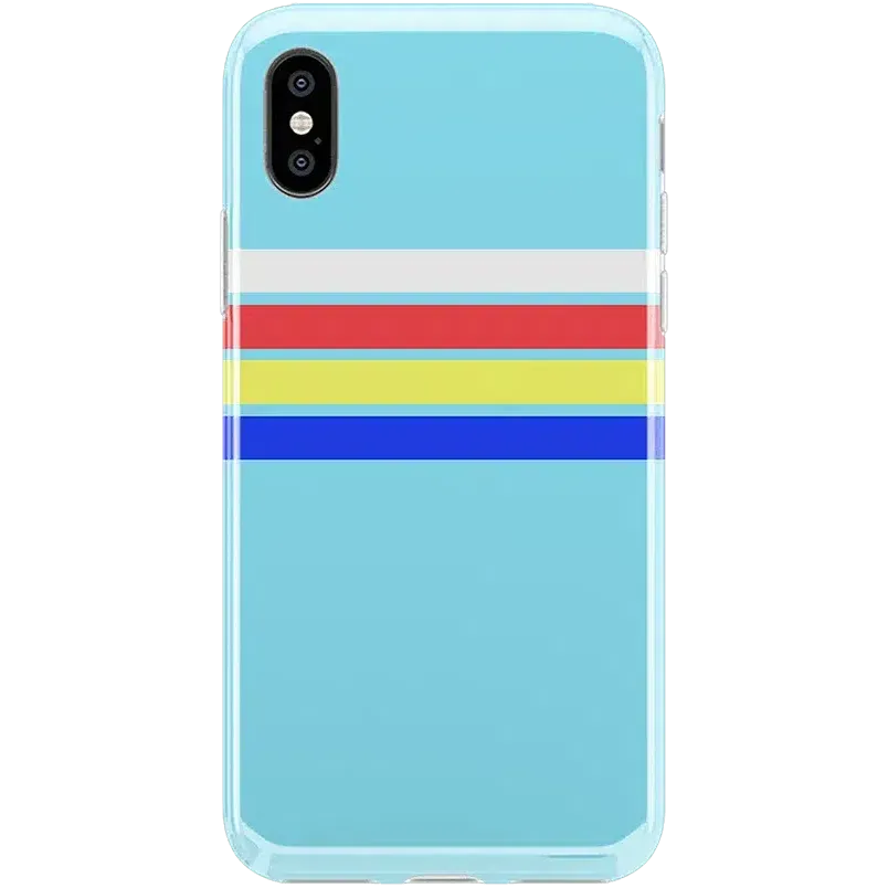 Totally Groovy | Teal Rainbow Stripes Color Block Case
