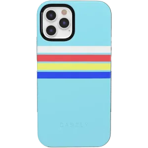 Totally Groovy | Teal Rainbow Stripes Color Block Case
