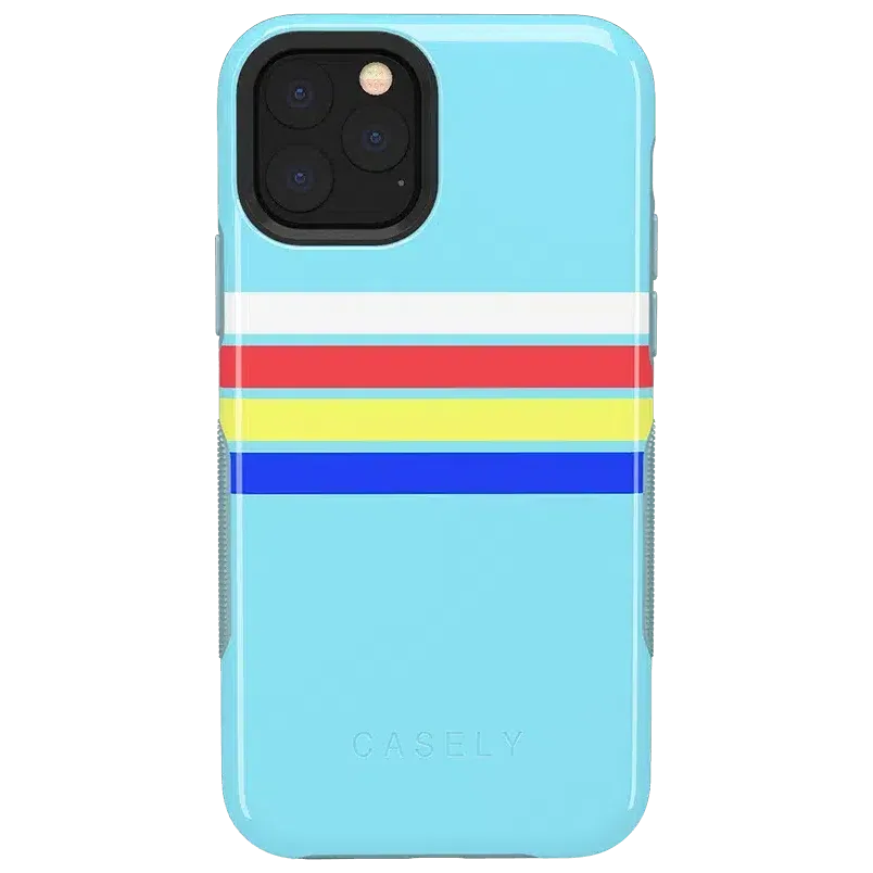 Totally Groovy | Teal Rainbow Stripes Color Block Case