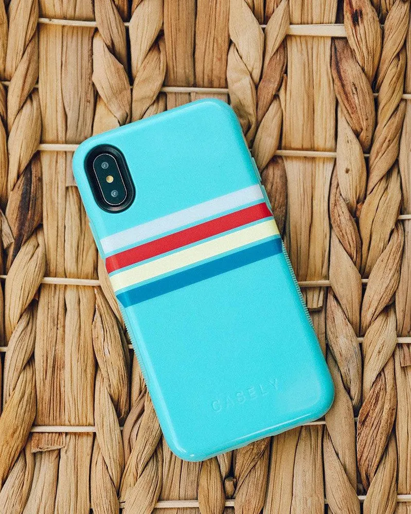 Totally Groovy | Teal Rainbow Stripes Color Block Case