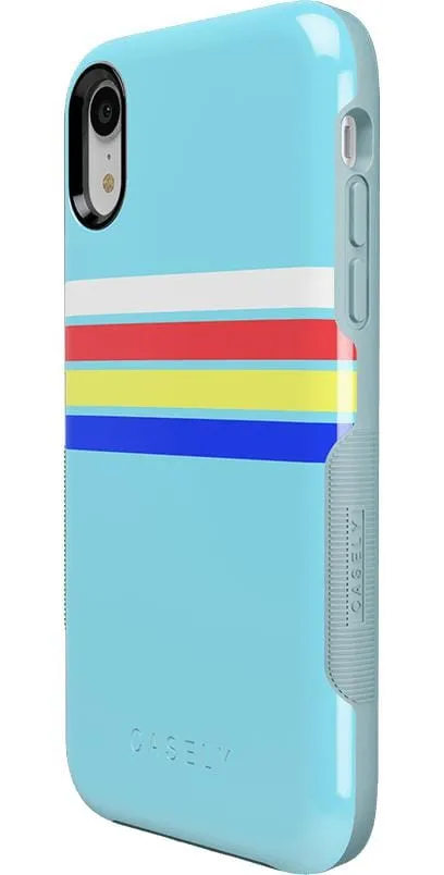 Totally Groovy | Teal Rainbow Stripes Color Block Case