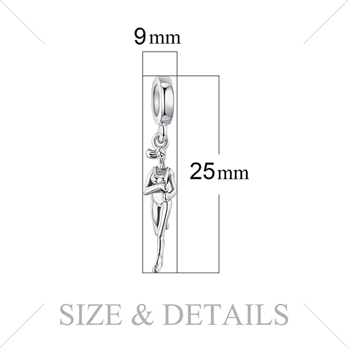 Track Marathon Runner Running Dangle Pendant