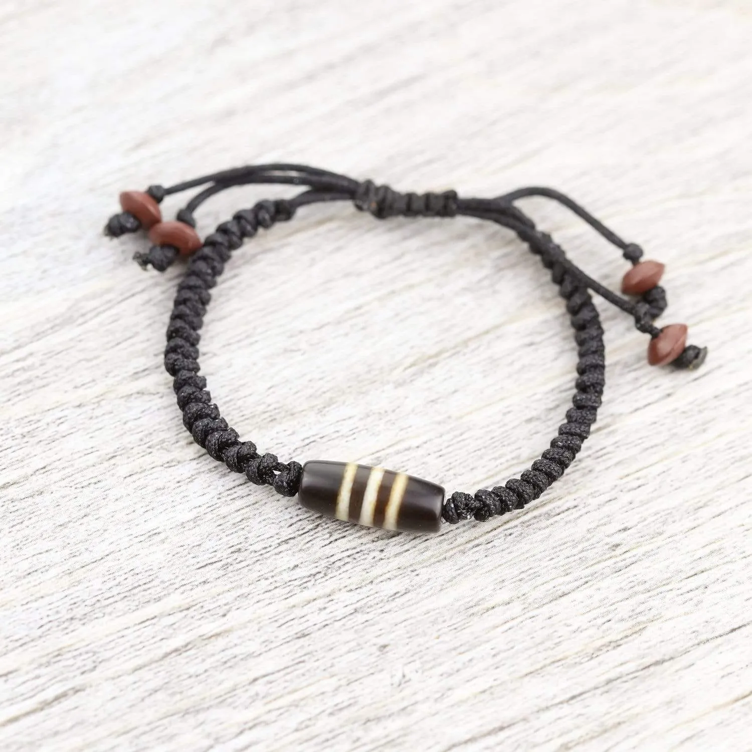 Traditional Striped Dzi Bracelet