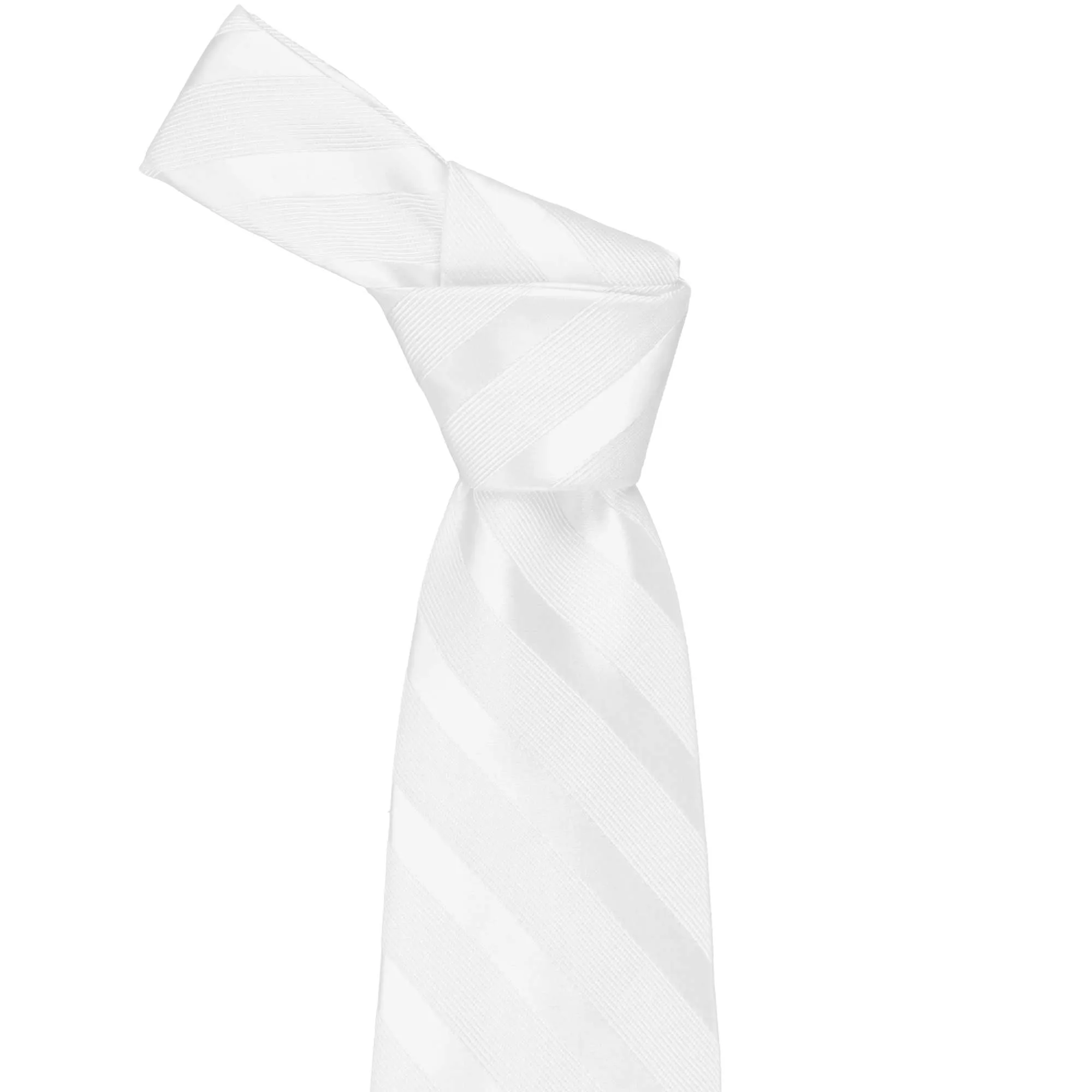 White Elite Striped Necktie